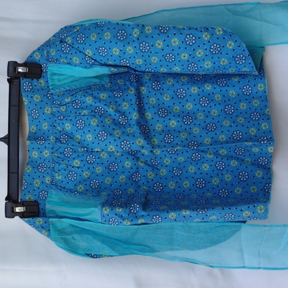 Vintage Reversible Blue Handmade Half Apron